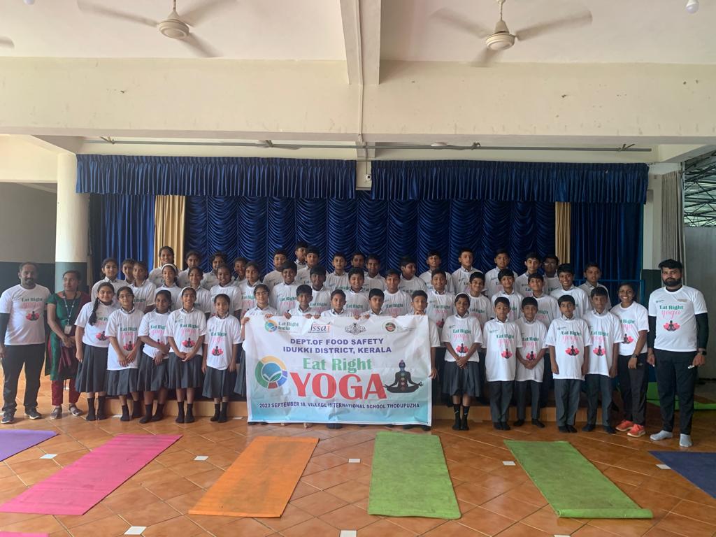 "Empowering Healthy Future: Yoga Session by Eat Right School campaign in Association with FSSAI at The Village International School"